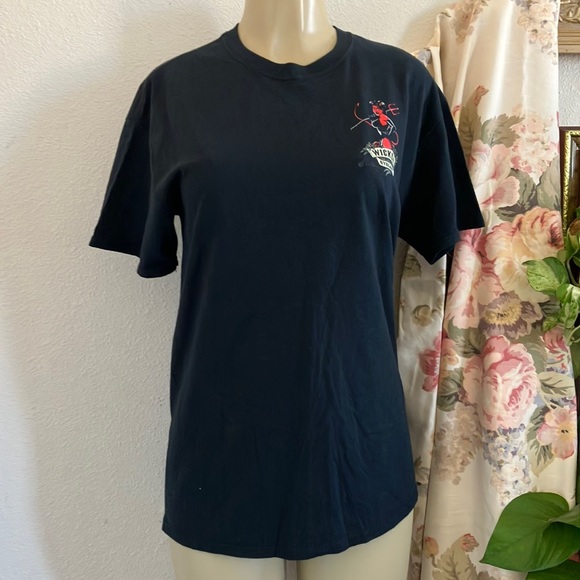 T-shirt Gildan Wicked Cycles Black with She devil Design - Picture 1 of 11